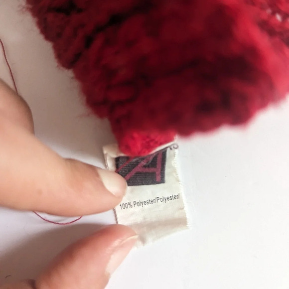 Burgundy Knit Circle Infinity  Scarf - Picture 3 of 4